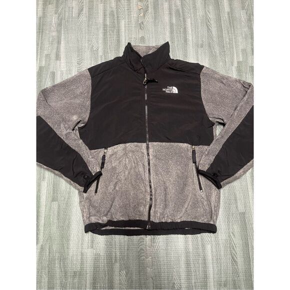 The North Face Boy’s/Garcons Full Zip Jacket Embroidered Logo Sz L Gray/ Black - Picture 1 of 10